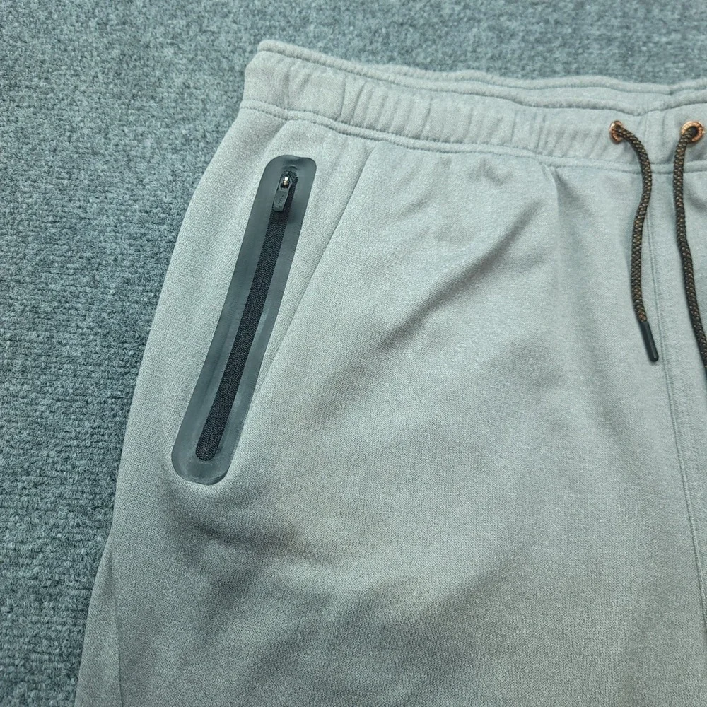 Copper Fit Mens Gray Copper Infused Athletic Shorts Zipper Pockets XL 20in Waist
